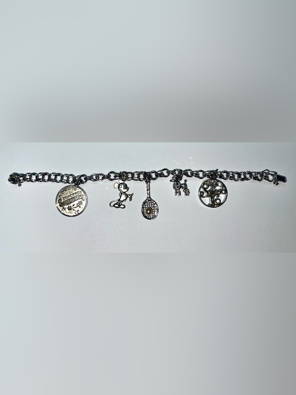 Sterling Silver Charm Bracelet w/ 5 charms - Excellent Condition